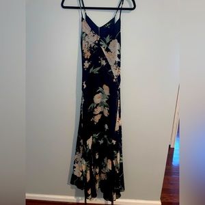 Lulus Navy Flower Maxi Dress